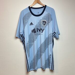Adidas Sporting Kansas City Men’s 2XL 2019 Authentic Home Soccer Jersey MLS